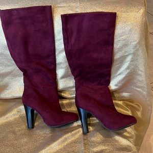 Shoedazzle size 8 new burgundy suede boots